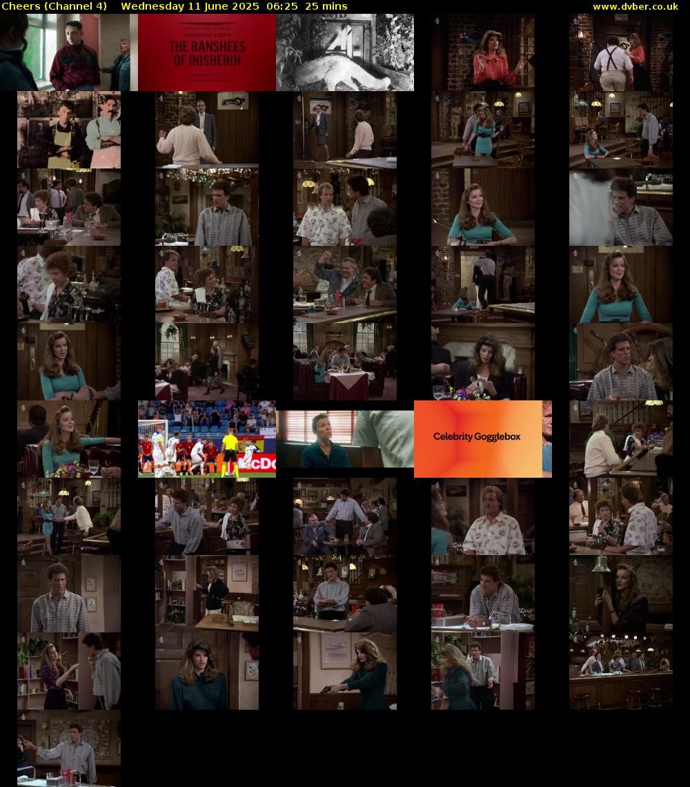 Cheers (Channel 4) Wednesday 11 June 2025 06:25 - 06:50