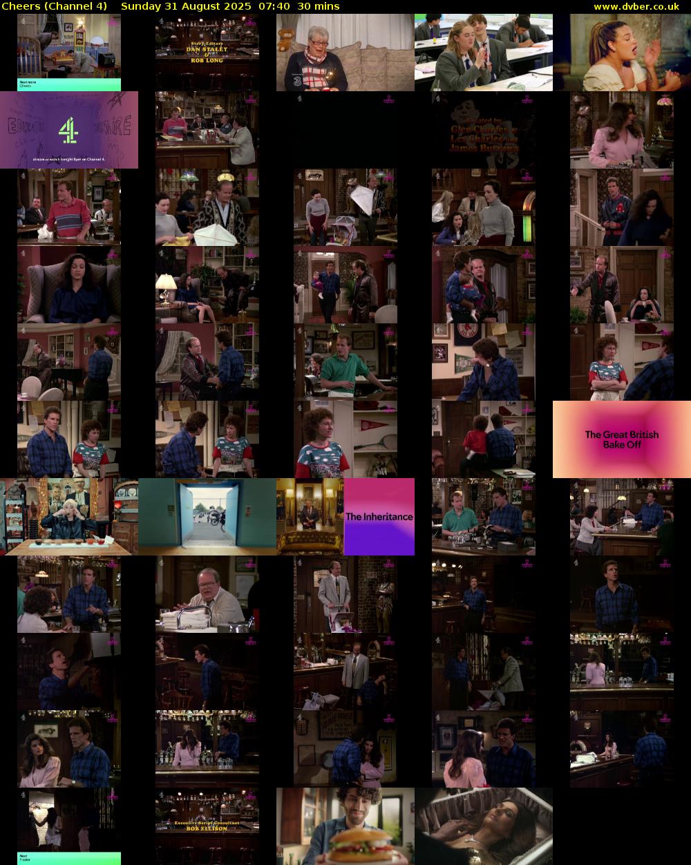 Cheers (Channel 4) Sunday 31 August 2025 07:40 - 08:10