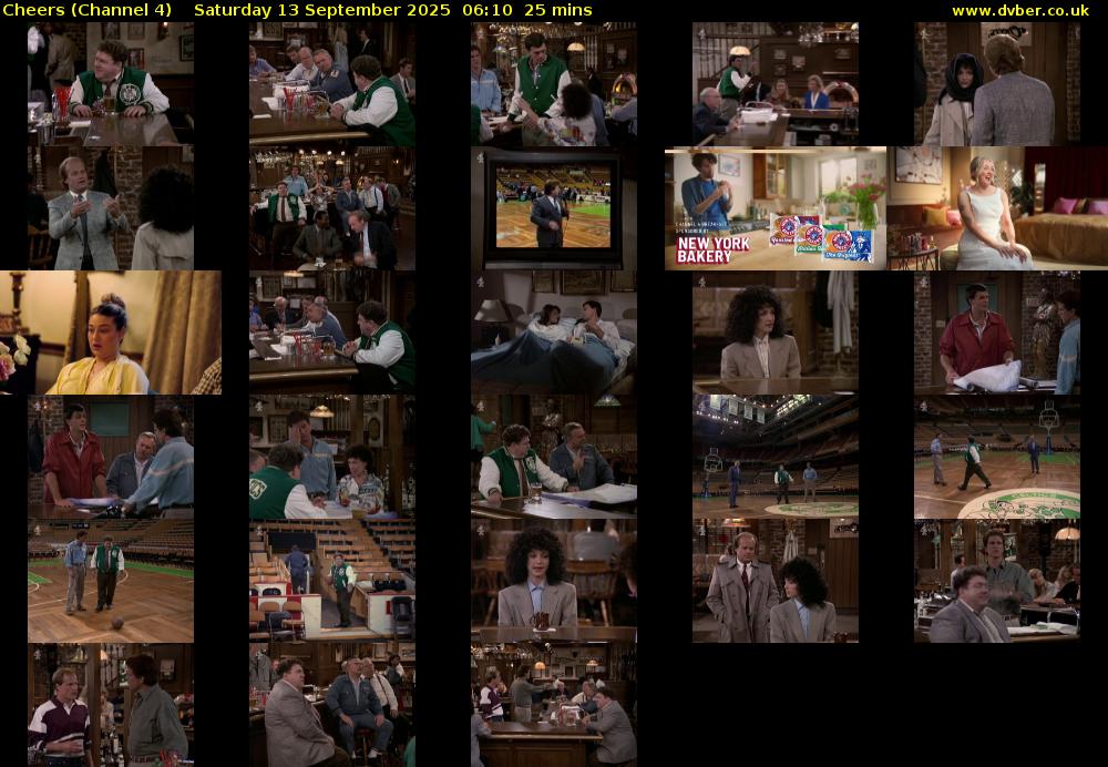 Cheers (Channel 4) Saturday 13 September 2025 06:10 - 06:35