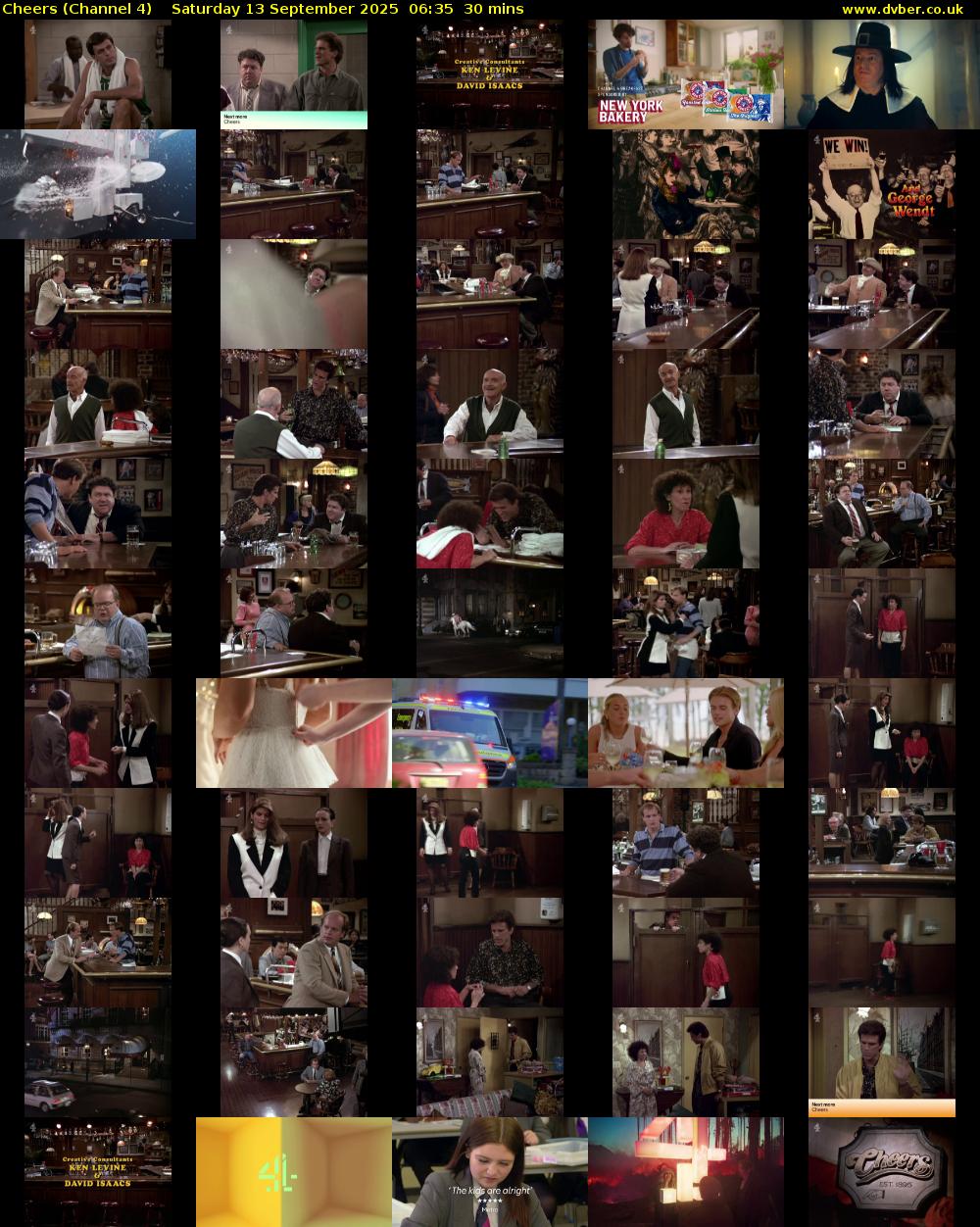 Cheers (Channel 4) Saturday 13 September 2025 06:35 - 07:05