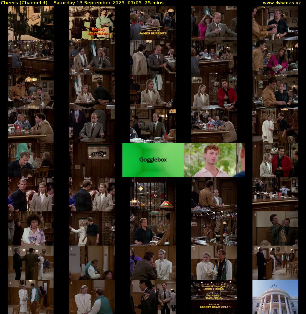 Cheers (Channel 4) Saturday 13 September 2025 07:05 - 07:30