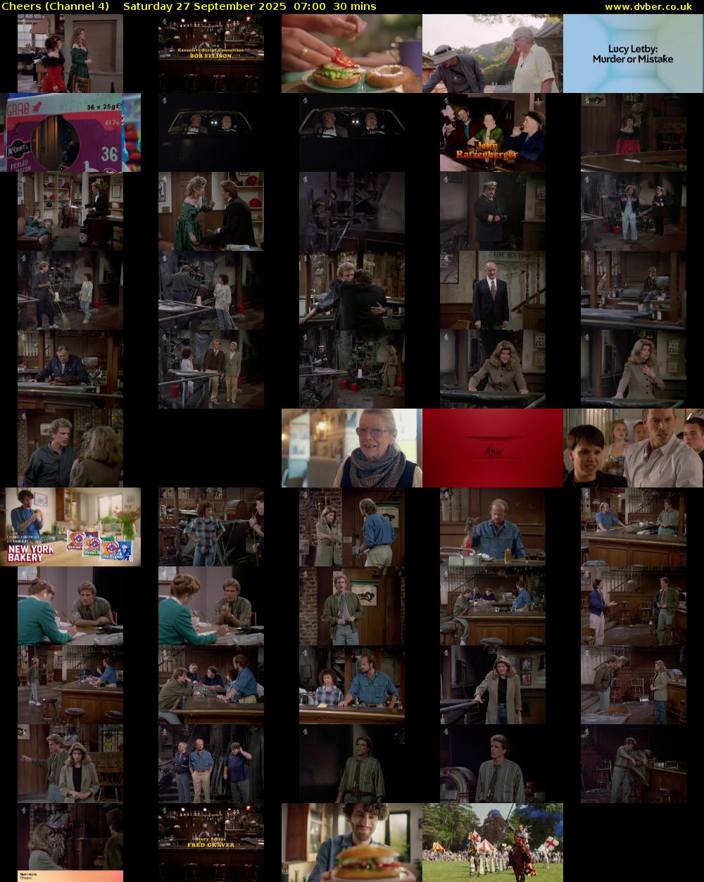 Cheers (Channel 4) Saturday 27 September 2025 07:00 - 07:30