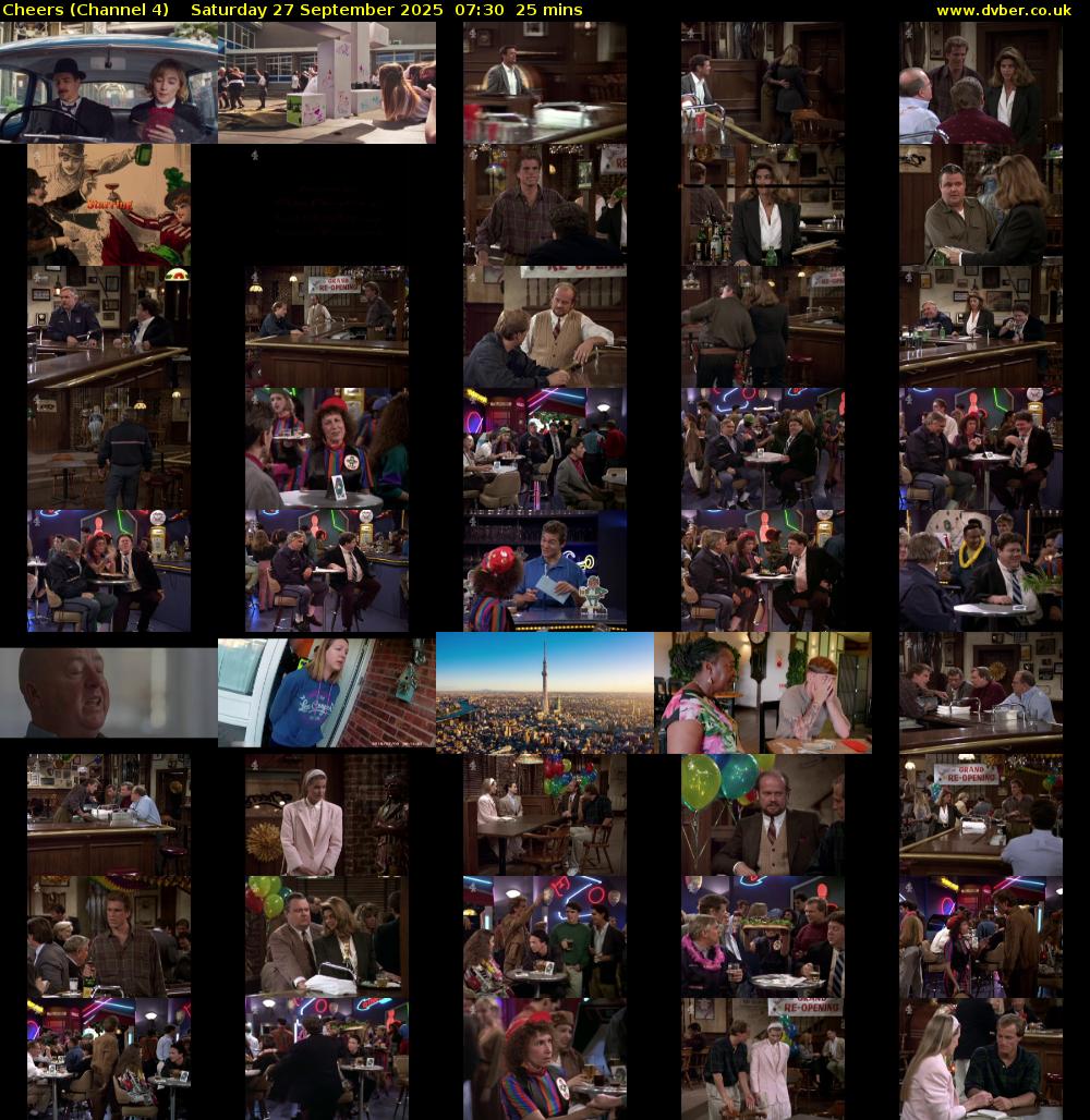 Cheers (Channel 4) Saturday 27 September 2025 07:30 - 07:55