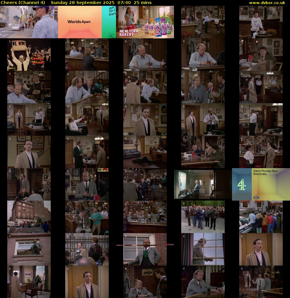 Cheers (Channel 4) Sunday 28 September 2025 07:40 - 08:05