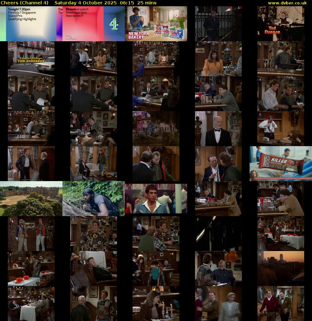 Cheers (Channel 4) Saturday 4 October 2025 06:15 - 06:40