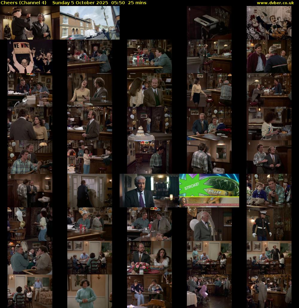 Cheers (Channel 4) Sunday 5 October 2025 05:50 - 06:15