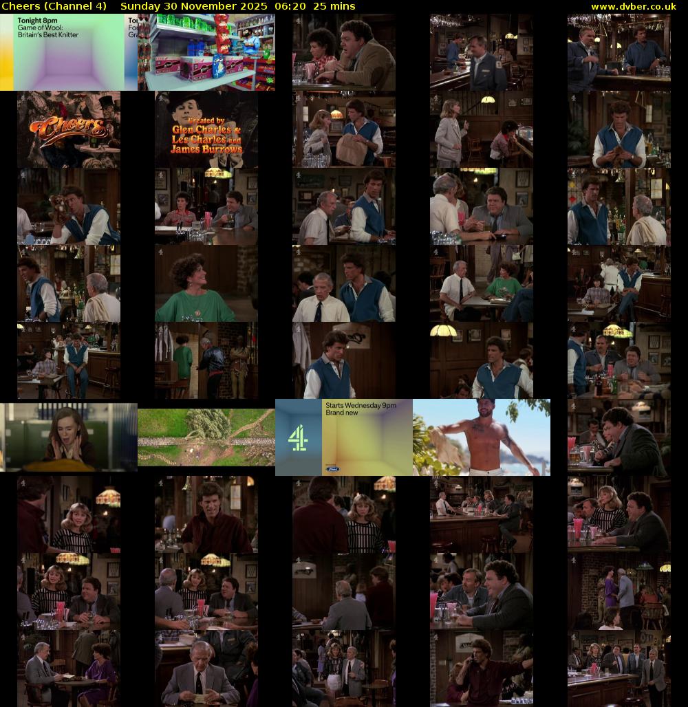 Cheers (Channel 4) Sunday 30 November 2025 06:20 - 06:45