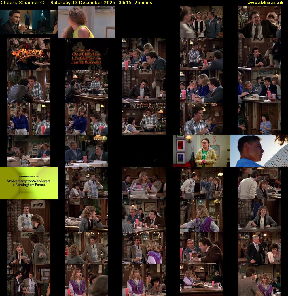 Cheers (Channel 4) Saturday 13 December 2025 06:15 - 06:40
