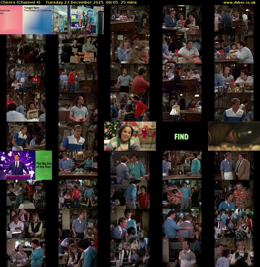 Cheers (Channel 4) Tuesday 23 December 2025 06:05 - 06:30