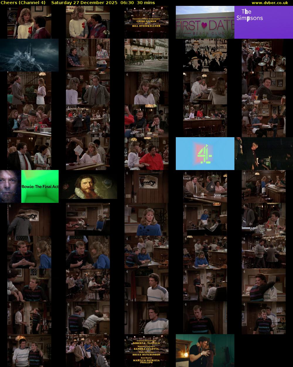 Cheers (Channel 4) Saturday 27 December 2025 06:30 - 07:00