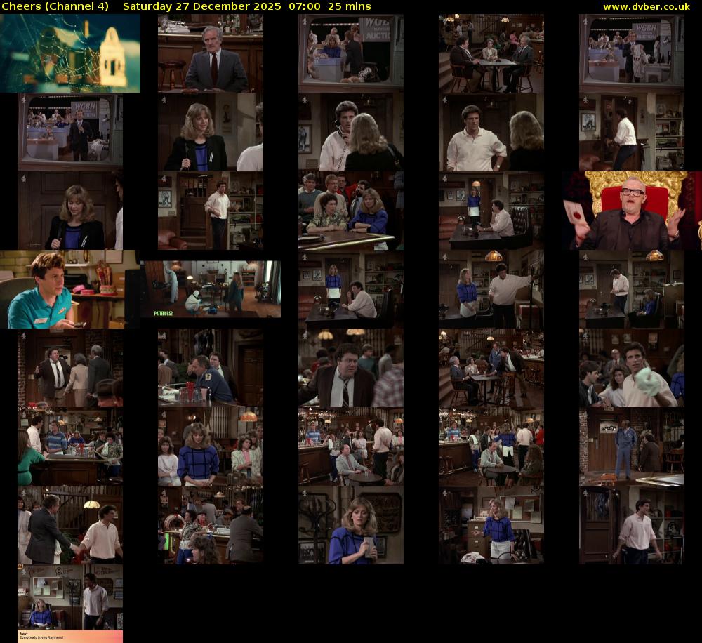 Cheers (Channel 4) Saturday 27 December 2025 07:00 - 07:25