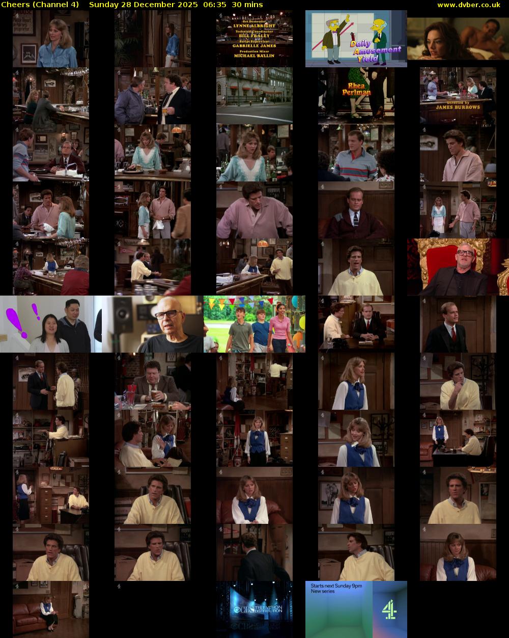 Cheers (Channel 4) Sunday 28 December 2025 06:35 - 07:05