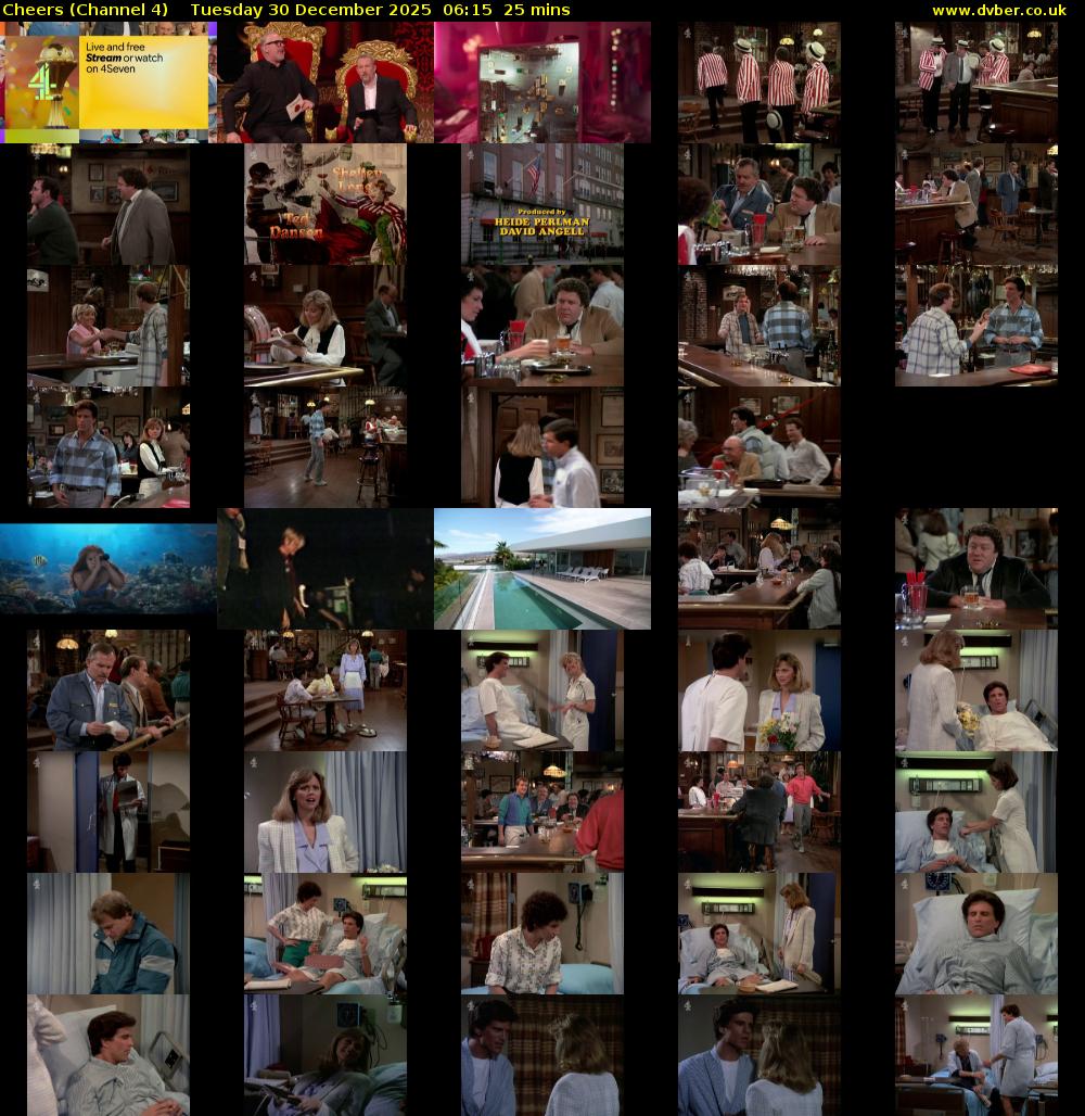 Cheers (Channel 4) Tuesday 30 December 2025 06:15 - 06:40