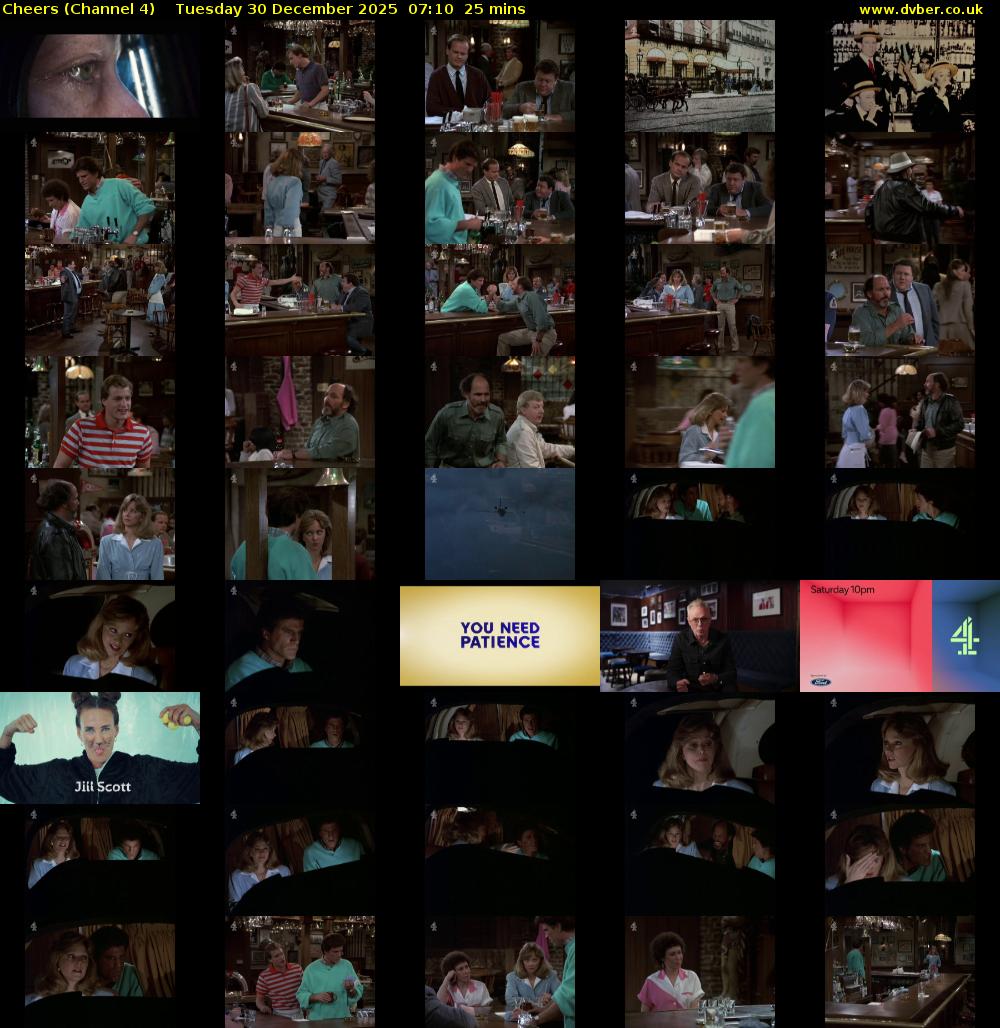Cheers (Channel 4) Tuesday 30 December 2025 07:10 - 07:35