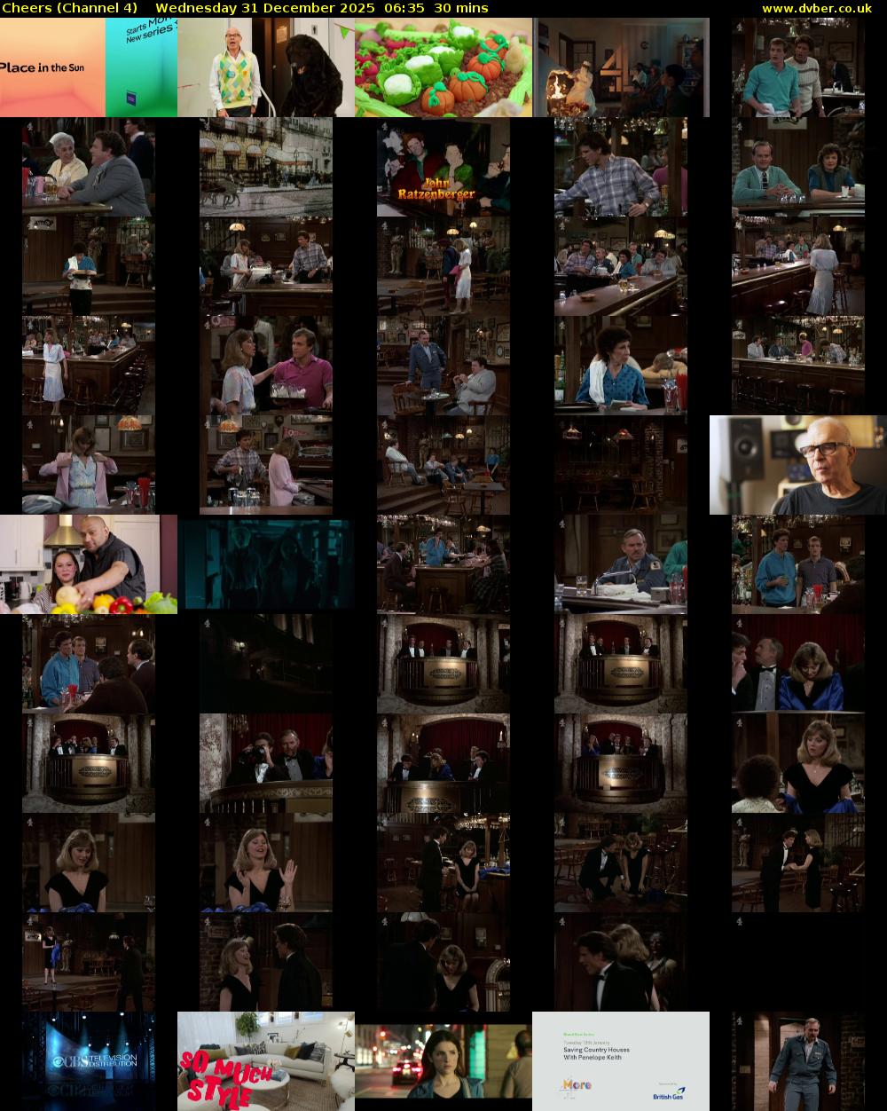 Cheers (Channel 4) Wednesday 31 December 2025 06:35 - 07:05