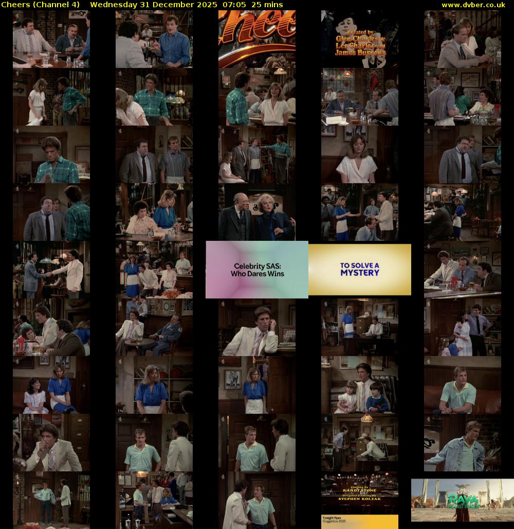 Cheers (Channel 4) Wednesday 31 December 2025 07:05 - 07:30