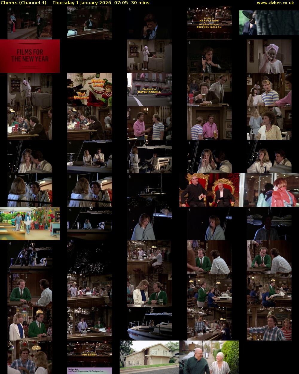 Cheers (Channel 4) Thursday 1 January 2026 07:05 - 07:35
