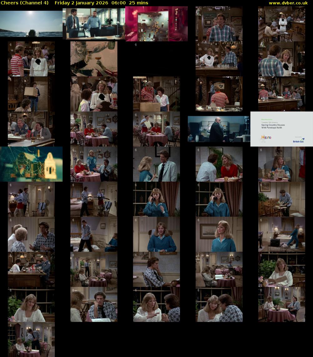 Cheers (Channel 4) Friday 2 January 2026 06:00 - 06:25