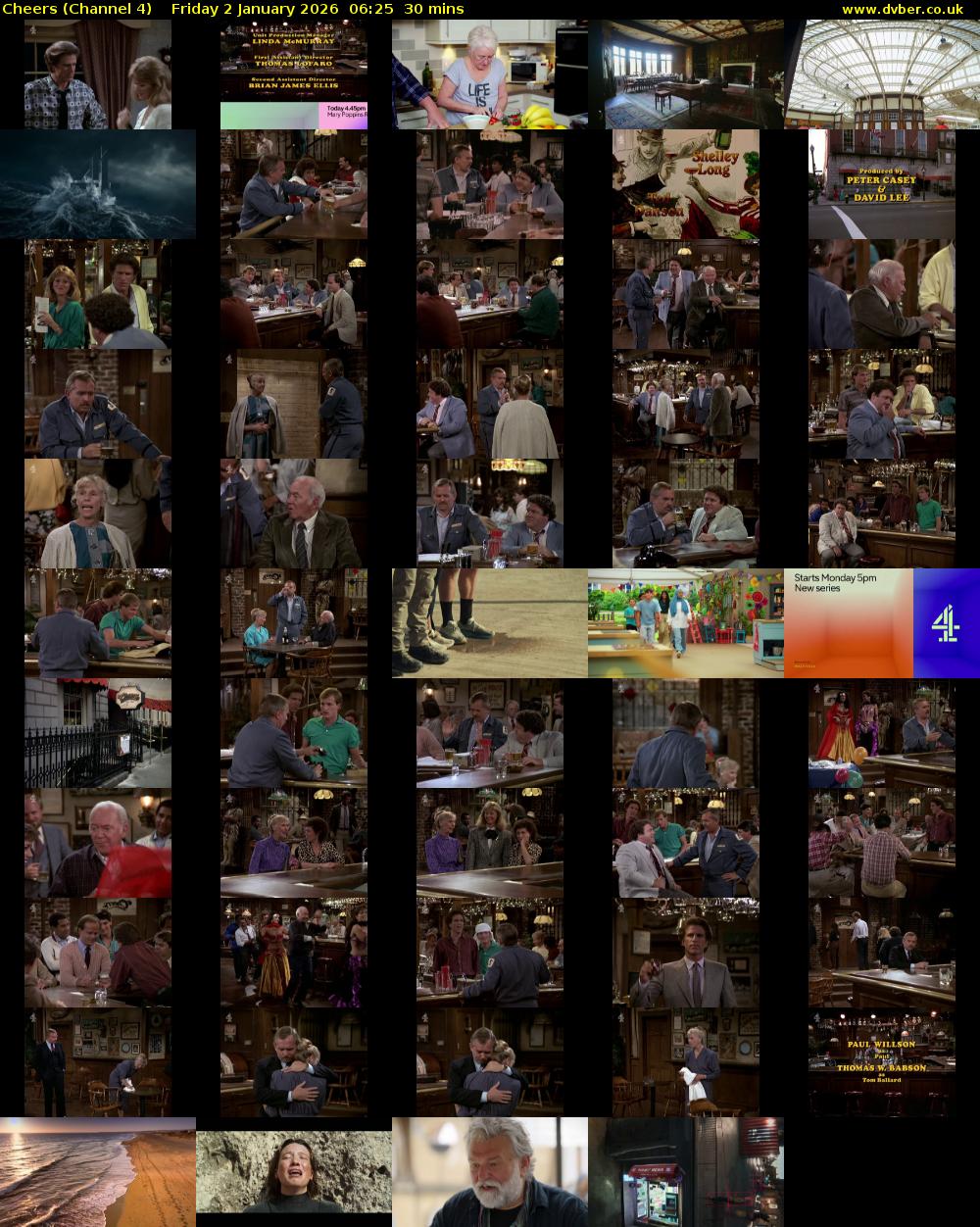 Cheers (Channel 4) Friday 2 January 2026 06:25 - 06:55