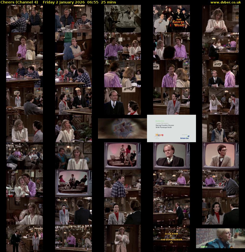 Cheers (Channel 4) Friday 2 January 2026 06:55 - 07:20