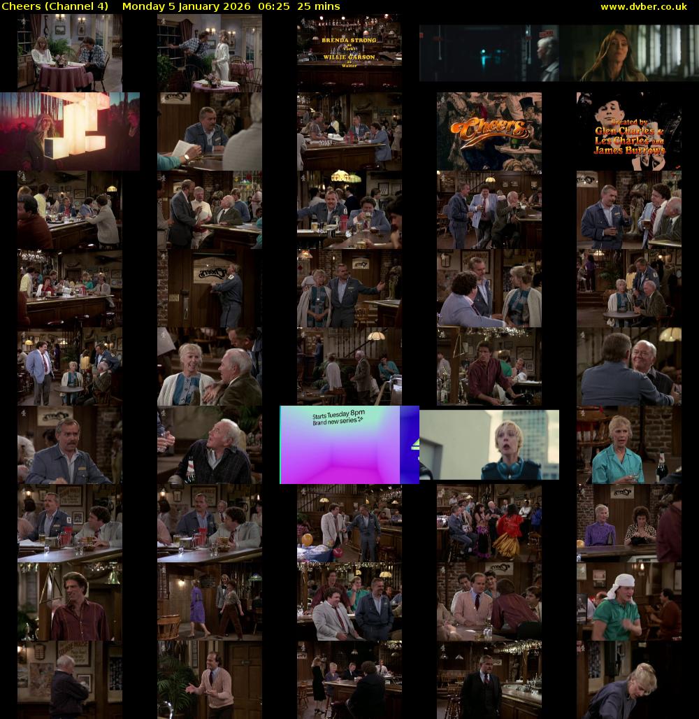 Cheers (Channel 4) Monday 5 January 2026 06:25 - 06:50