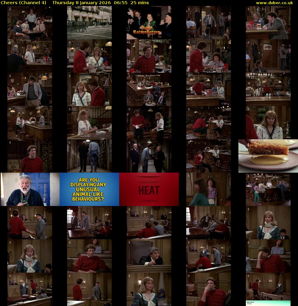 Cheers (Channel 4) Thursday 8 January 2026 06:55 - 07:20