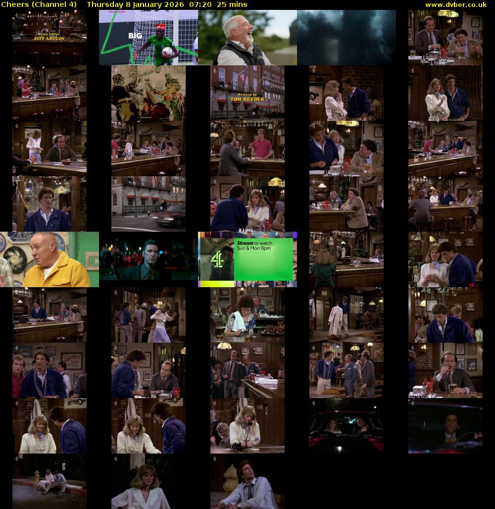 Cheers (Channel 4) Thursday 8 January 2026 07:20 - 07:45