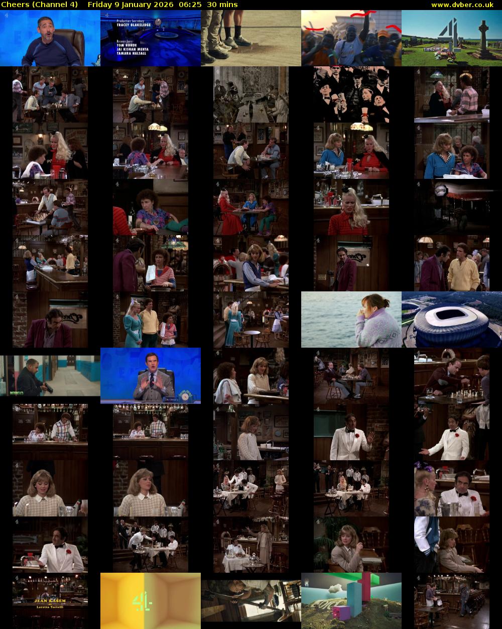 Cheers (Channel 4) Friday 9 January 2026 06:25 - 06:55