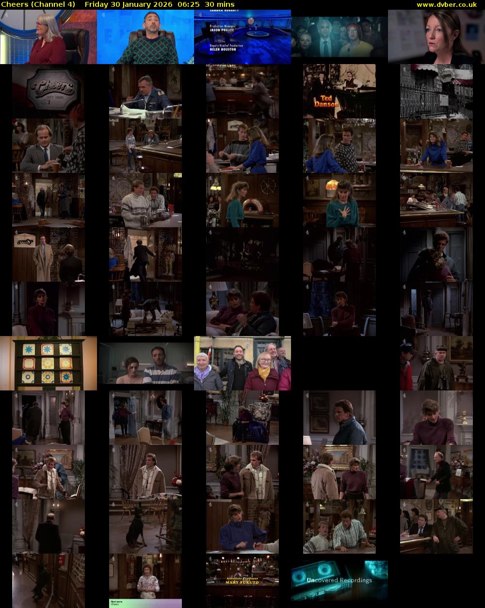 Cheers (Channel 4) Friday 30 January 2026 06:25 - 06:55