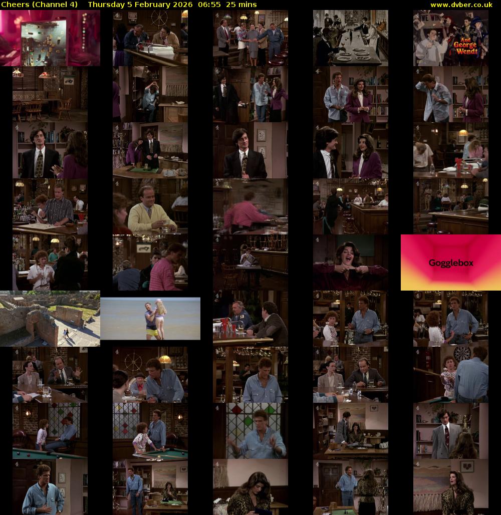 Cheers (Channel 4) Thursday 5 February 2026 06:55 - 07:20
