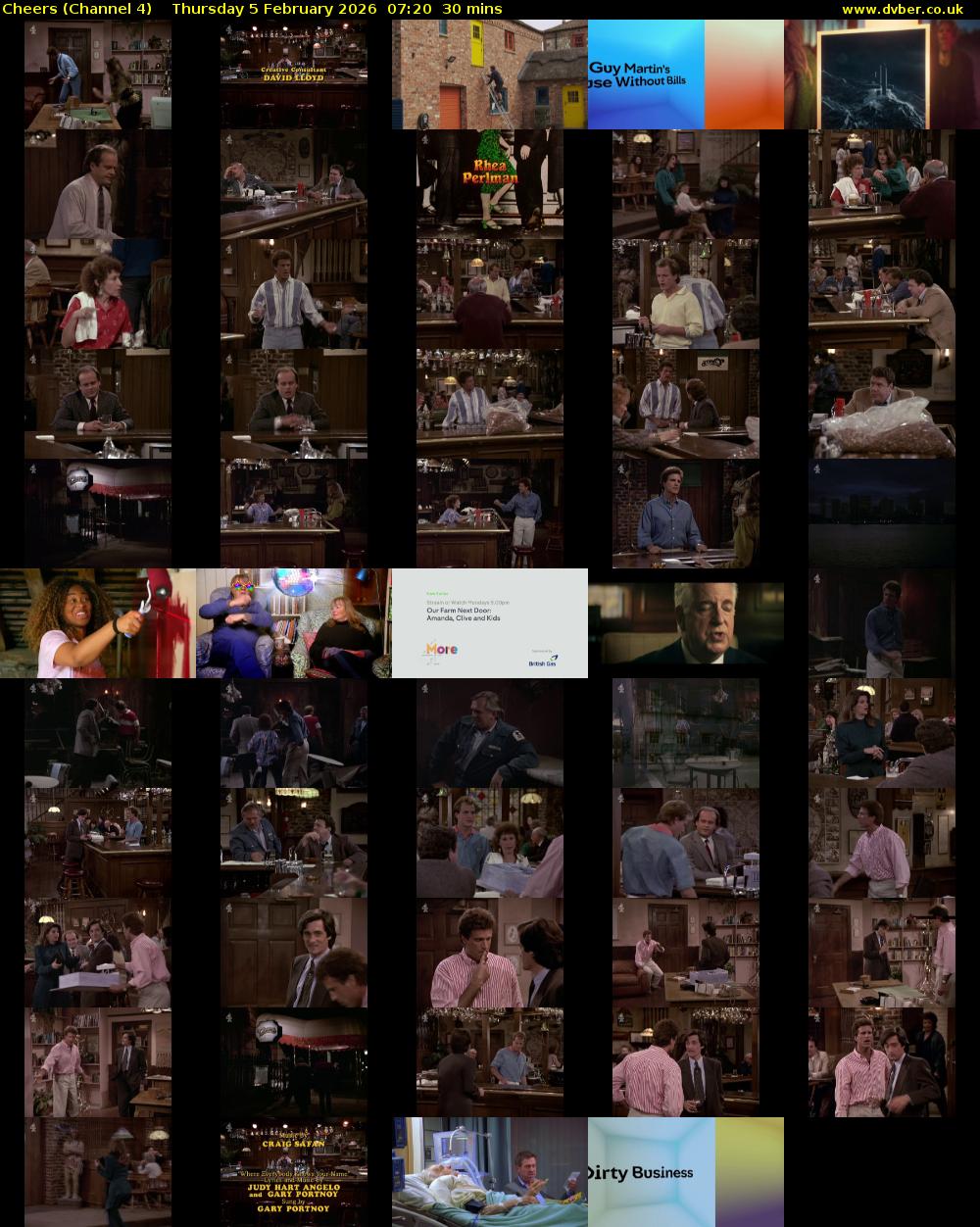 Cheers (Channel 4) Thursday 5 February 2026 07:20 - 07:50