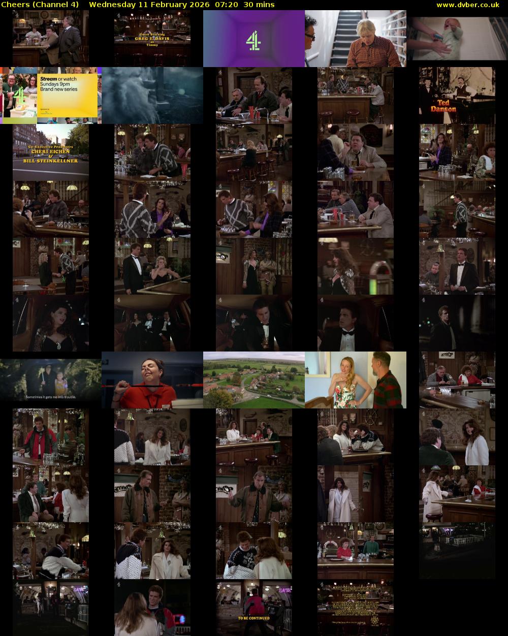 Cheers (Channel 4) Wednesday 11 February 2026 07:20 - 07:50