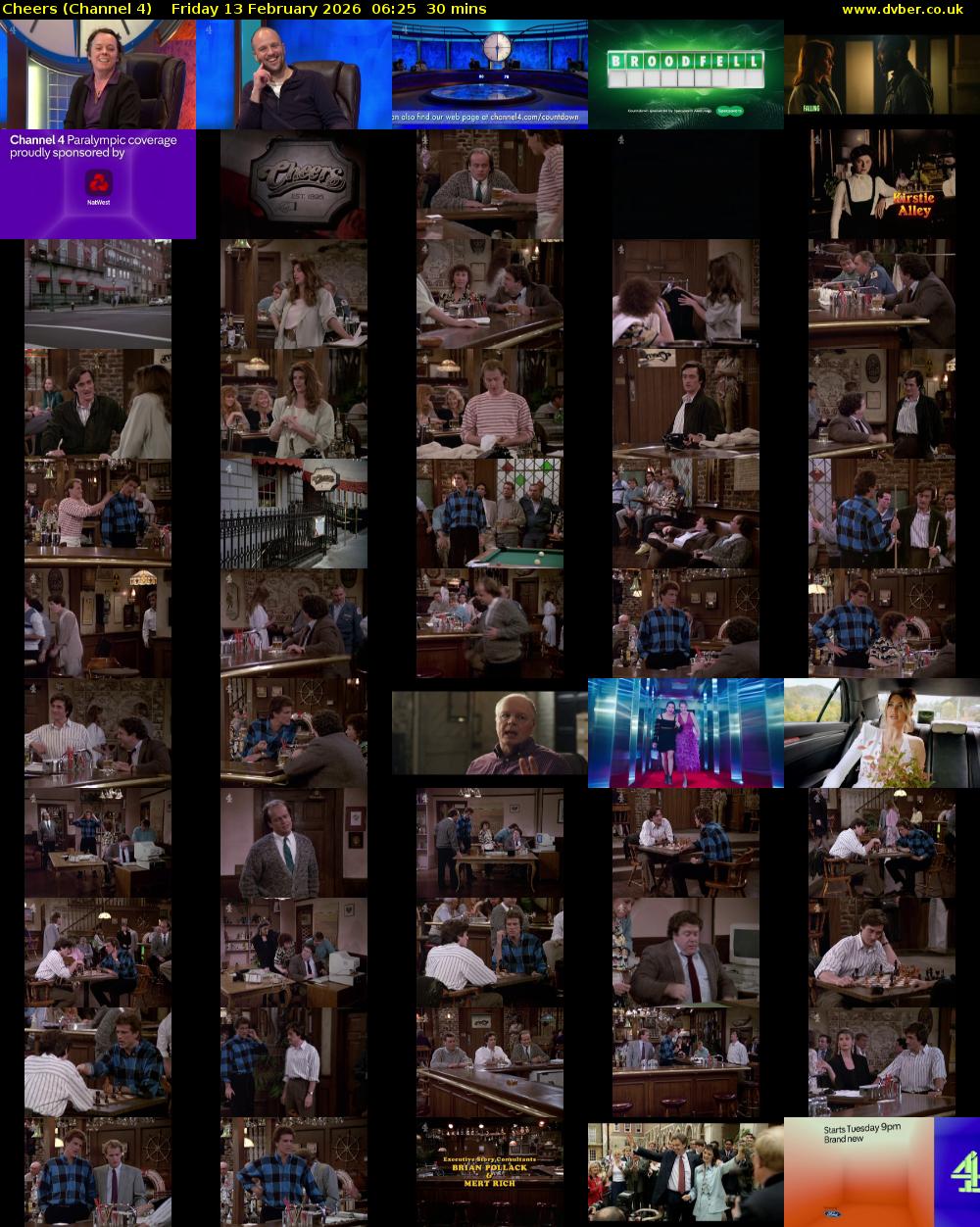 Cheers (Channel 4) Friday 13 February 2026 06:25 - 06:55