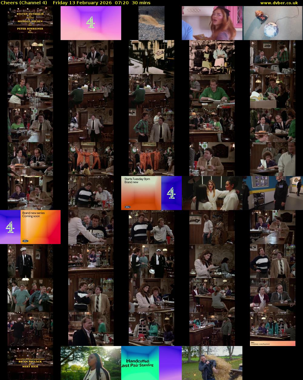 Cheers (Channel 4) Friday 13 February 2026 07:20 - 07:50