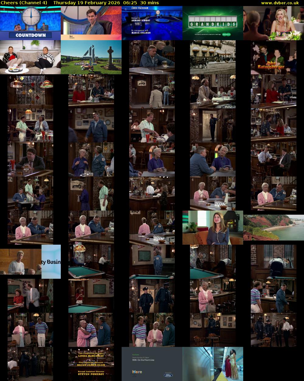 Cheers (Channel 4) Thursday 19 February 2026 06:25 - 06:55