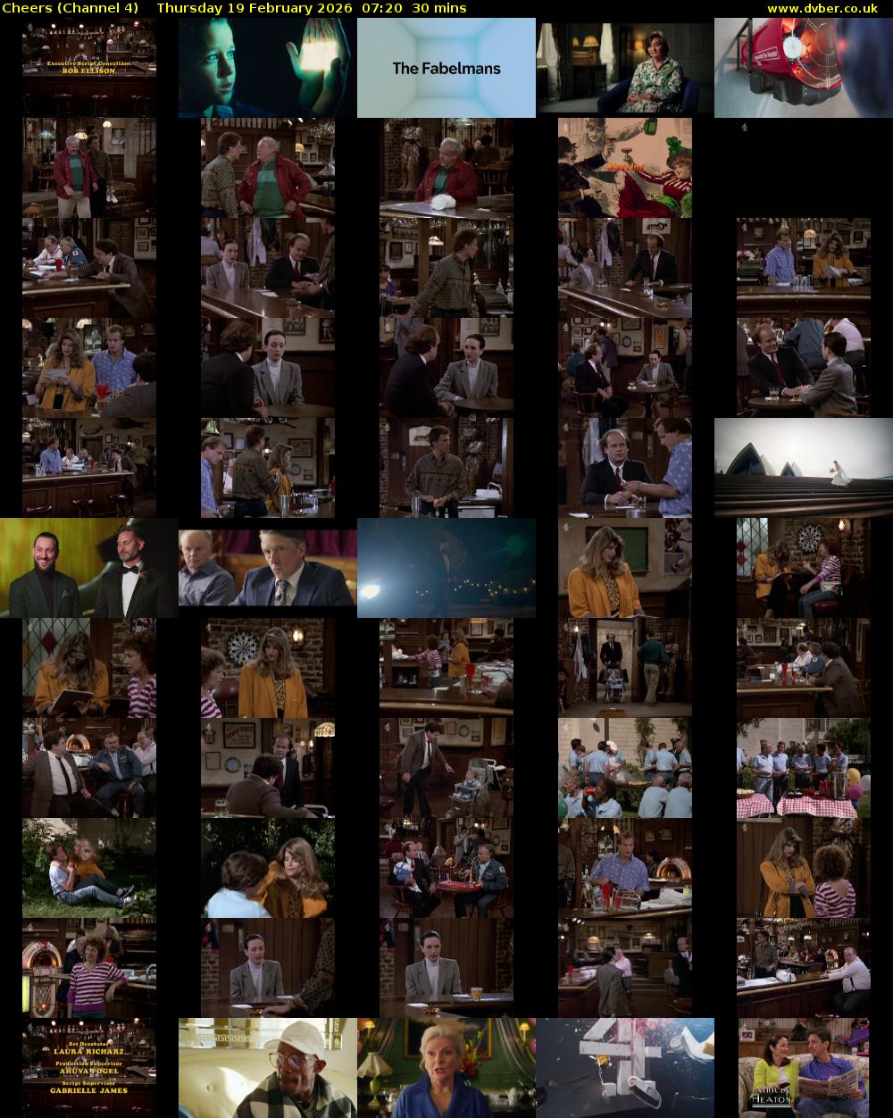 Cheers (Channel 4) Thursday 19 February 2026 07:20 - 07:50