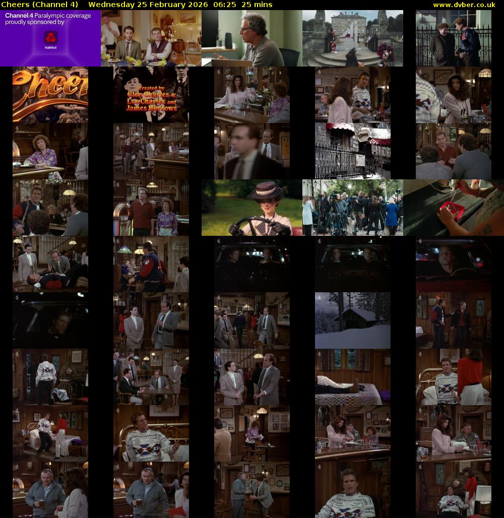 Cheers (Channel 4) Wednesday 25 February 2026 06:25 - 06:50