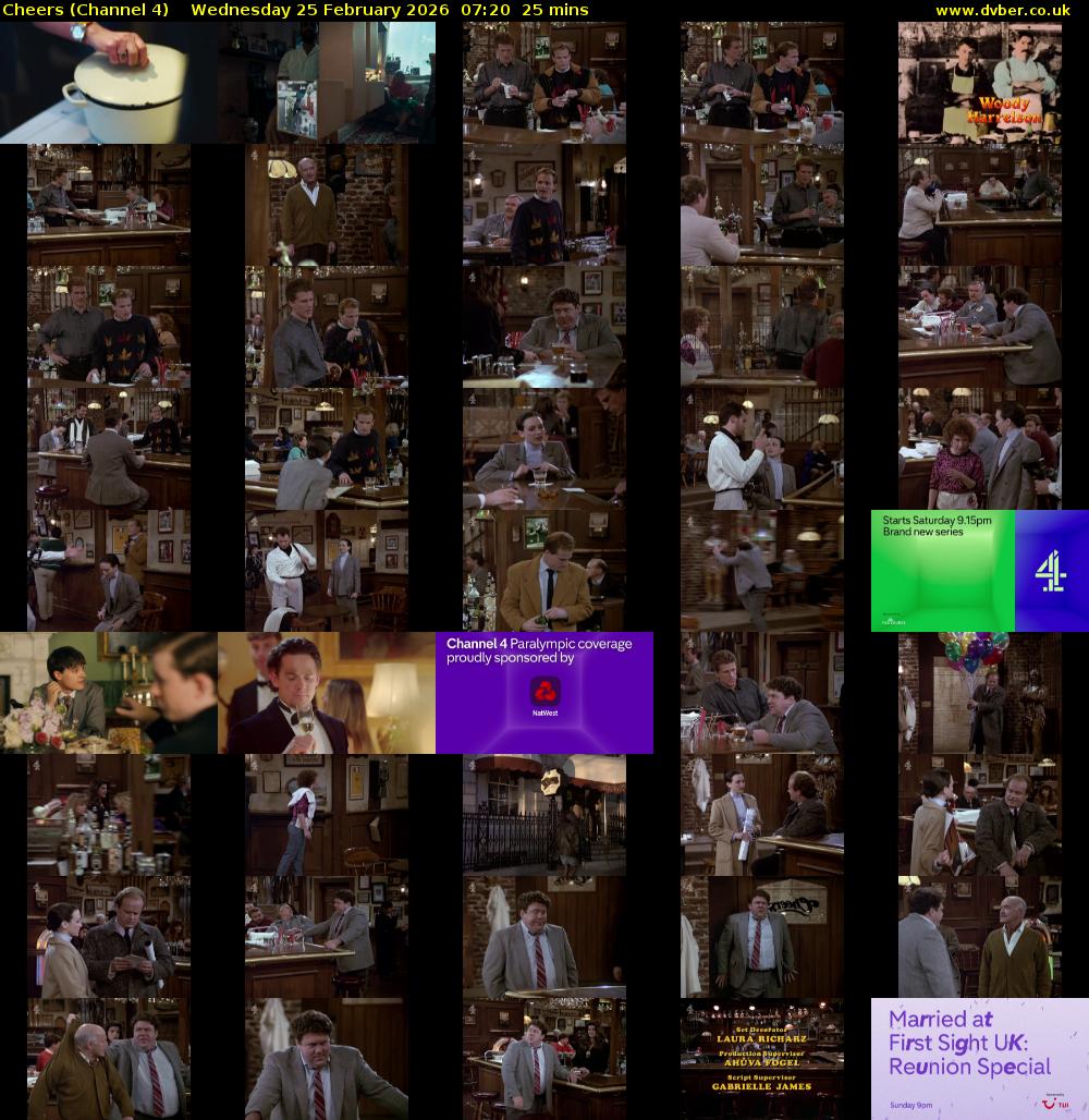 Cheers (Channel 4) Wednesday 25 February 2026 07:20 - 07:45