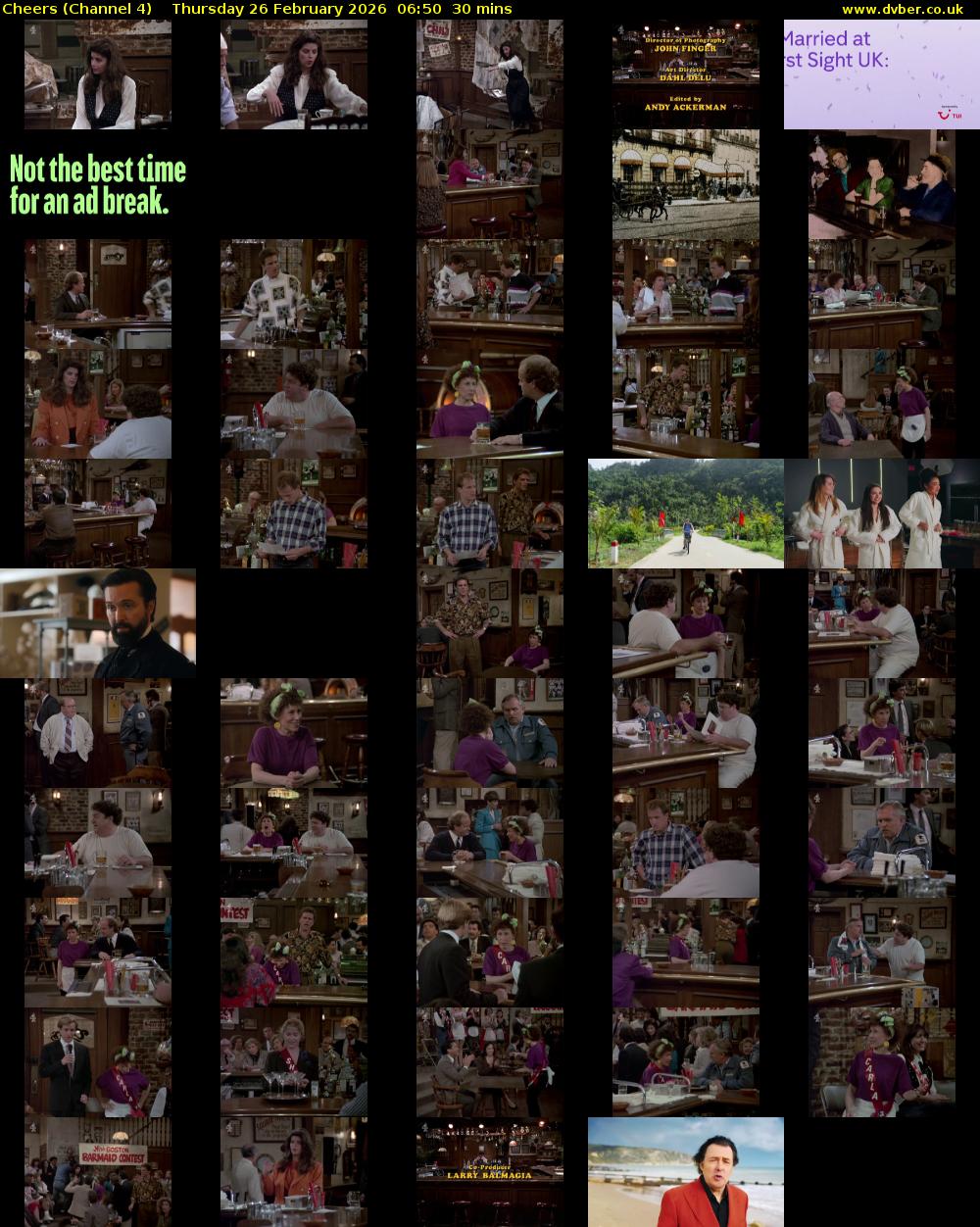 Cheers (Channel 4) Thursday 26 February 2026 06:50 - 07:20