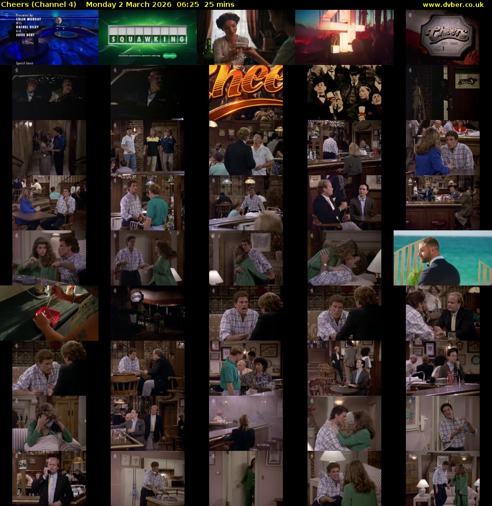 Cheers (Channel 4) Monday 2 March 2026 06:25 - 06:50