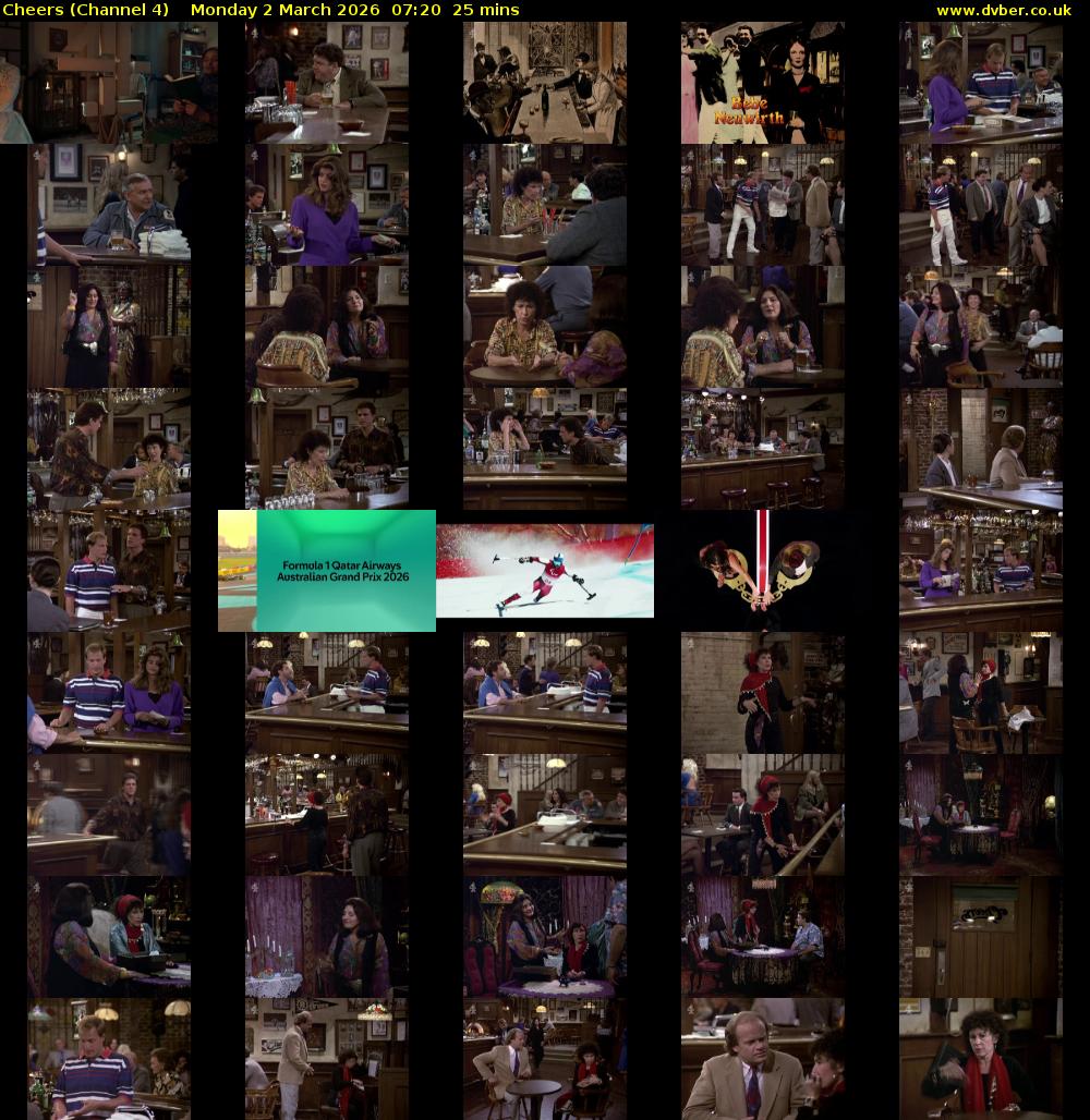 Cheers (Channel 4) Monday 2 March 2026 07:20 - 07:45