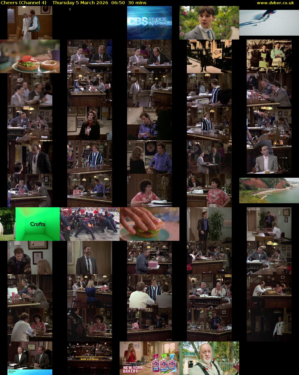 Cheers (Channel 4) Thursday 5 March 2026 06:50 - 07:20