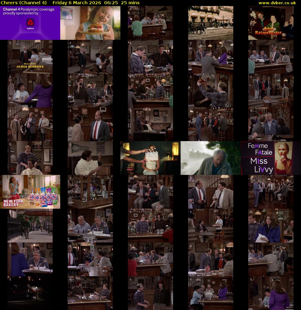 Cheers (Channel 4) Friday 6 March 2026 06:25 - 06:50