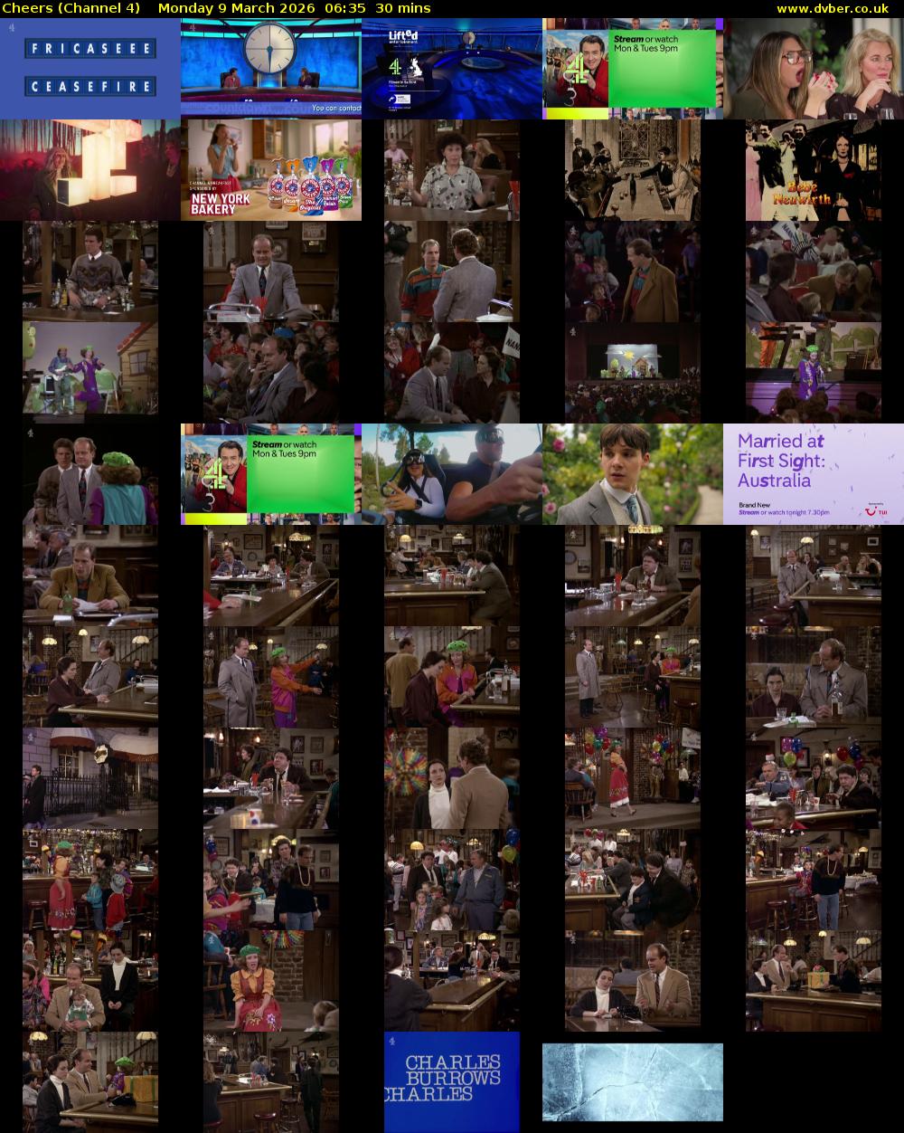 Cheers (Channel 4) Monday 9 March 2026 06:35 - 07:05