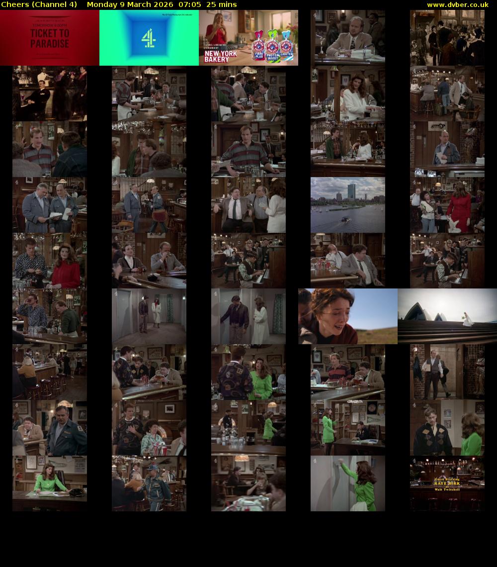Cheers (Channel 4) Monday 9 March 2026 07:05 - 07:30