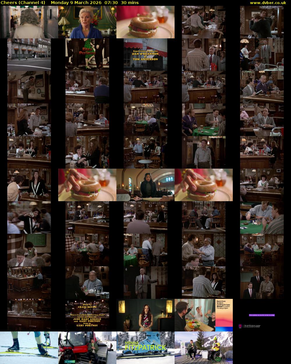 Cheers (Channel 4) Monday 9 March 2026 07:30 - 08:00