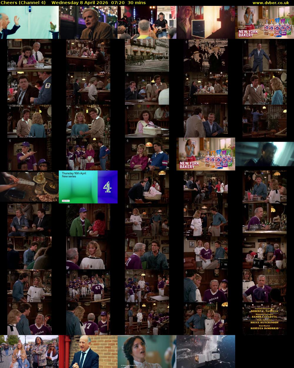 Cheers (Channel 4) Wednesday 8 April 2026 07:20 - 07:50
