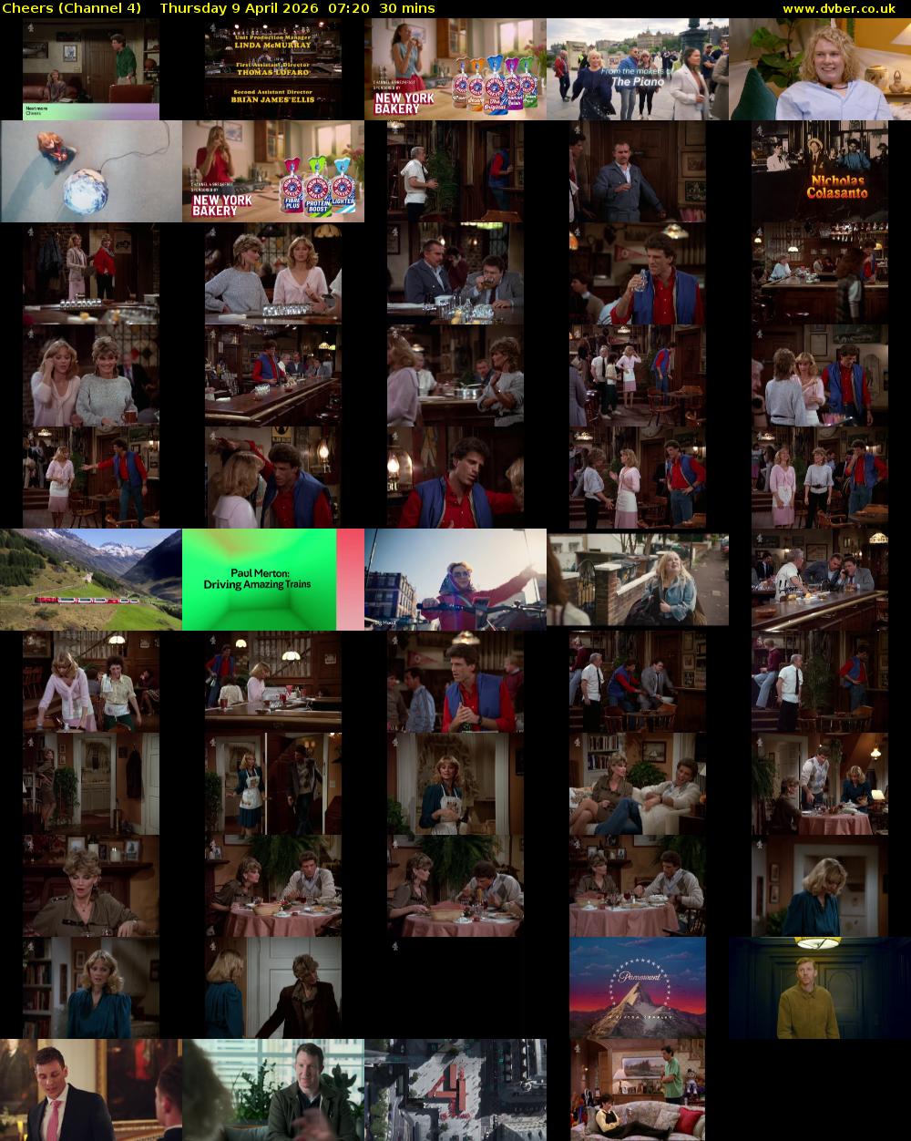 Cheers (Channel 4) Thursday 9 April 2026 07:20 - 07:50