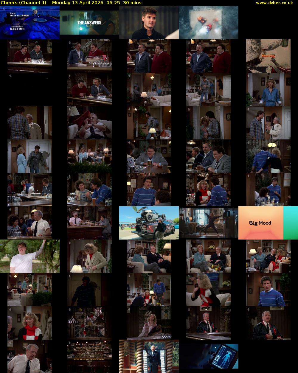 Cheers (Channel 4) Monday 13 April 2026 06:25 - 06:55