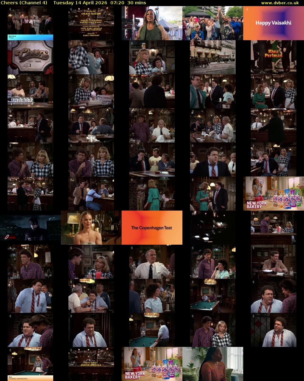 Cheers (Channel 4) Tuesday 14 April 2026 07:20 - 07:50
